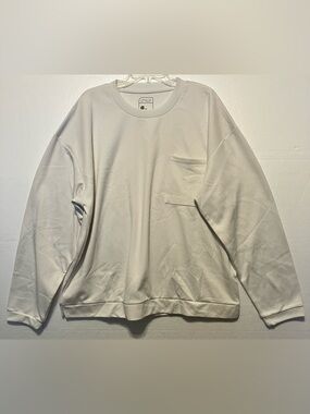 STYLUS Men's Off- white 2XL Crew Neck Sweater with Chest pocket